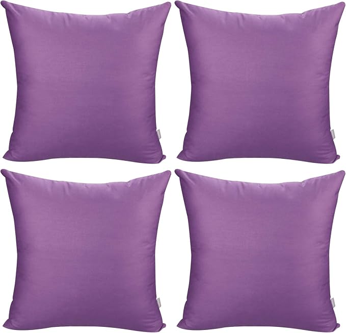 4-Pack 100% Cotton Comfortable Solid Decorative Throw Pillow Case, Thmyo Square by Thmyo