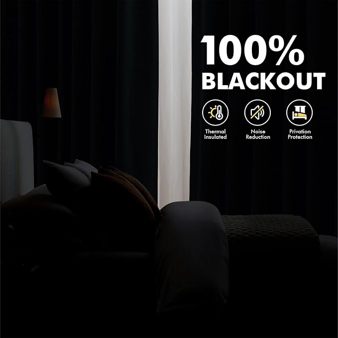 MIULEE 100% Blackout Curtains for Bedroom, Linen Solid Luxury Decor Thermal - Image 2