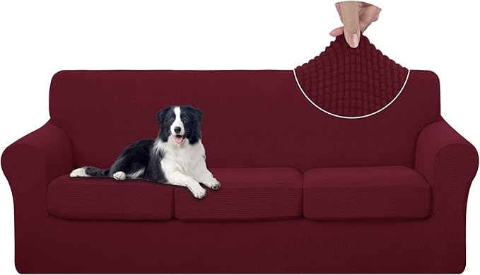 U-NICE HOME 4 Pieces Stretch Couch Cover Sofa Cover Washable Sofa Slipcover by U-NICEHOME