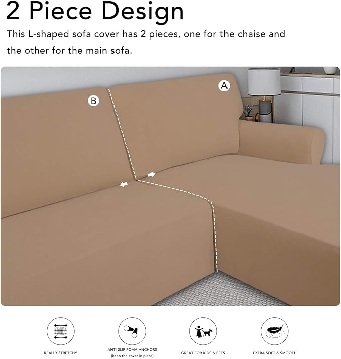 PureFit Super Stretch Sectional Couch Covers - Image 5
