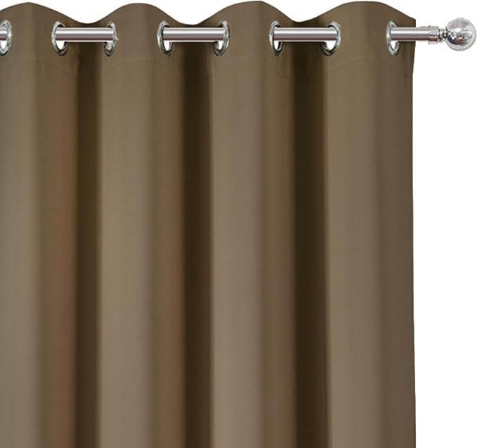 LEMOMO Brown Thermal Blackout Curtains/52 x 45 Inch/Set of 2 Panels Room - Image 6