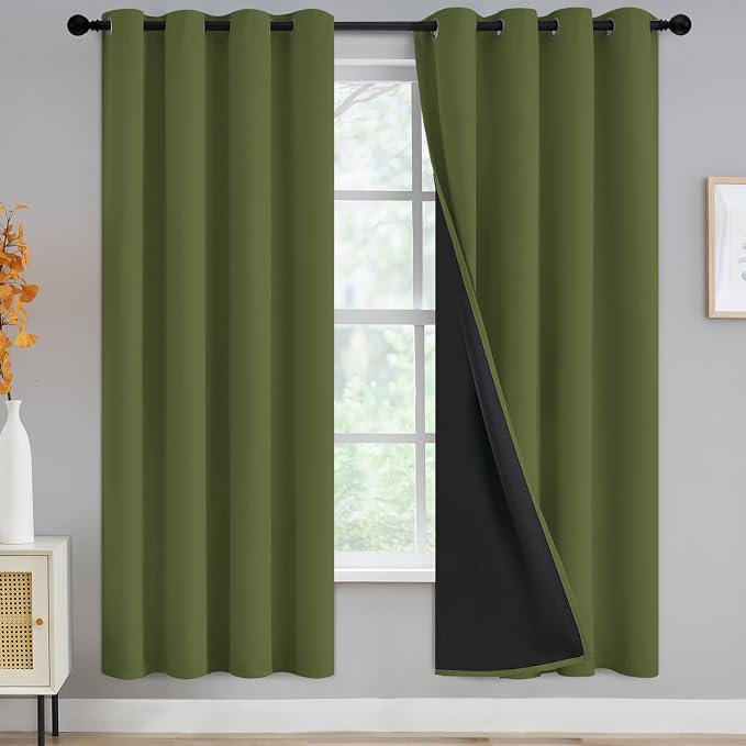 Yakamok 100% Blackout Curtains for Bedroom 72 Inch Length, Total Light Blocking by Yakamok