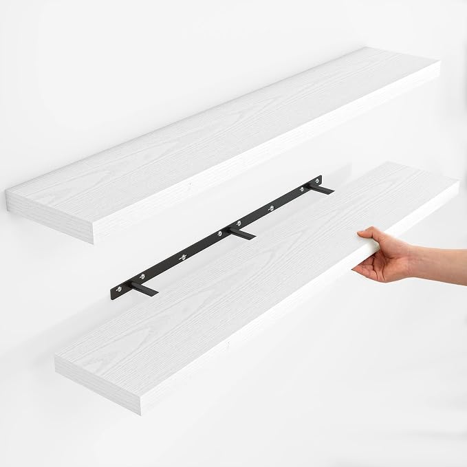 Fun Memories Rustic Floating Wall Shelves, Wall Mounted Wood Storage & Display by FunMemories