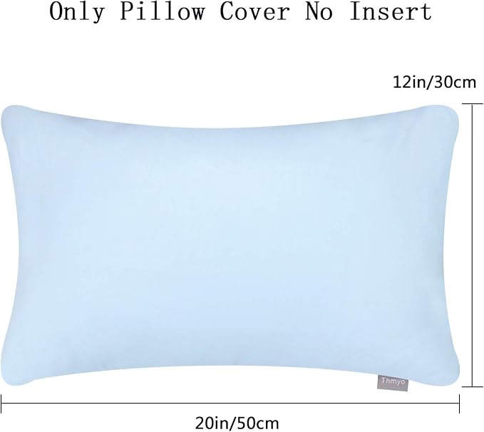 4-Pack 100% Cotton Lumbar Comfortable Solid Decorative Throw Pillow Case - Image 5