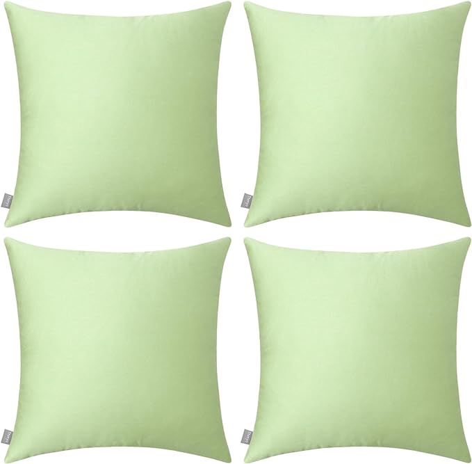 Thmyo 4-Pack 100% Cotton Comfortable Solid Decorative Throw Pillow Case Square by Thmyo