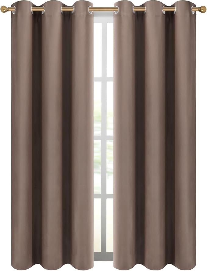 Diraysid Cappuccino Grommet Blackout Curtains - Image 2