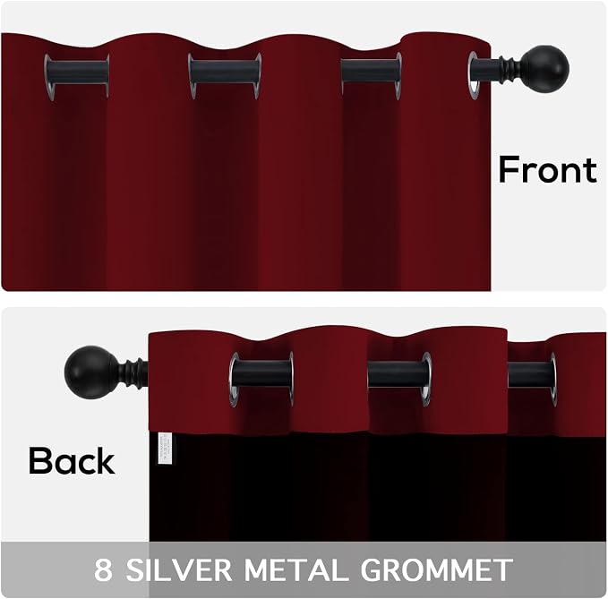 Yakamok 100% Blackout Curtains for Bedroom 2 Panels - Image 6