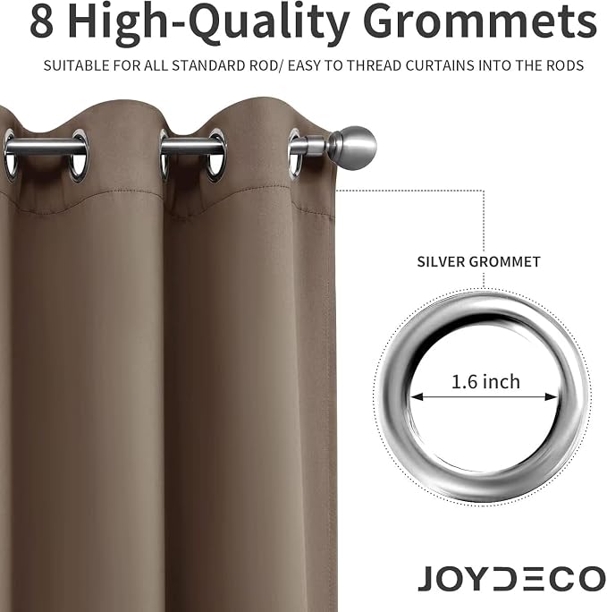 Joydeco Blackout Curtains for Bedroom 108 inch Long 2 Panels, Thermal Insulated - Image 8