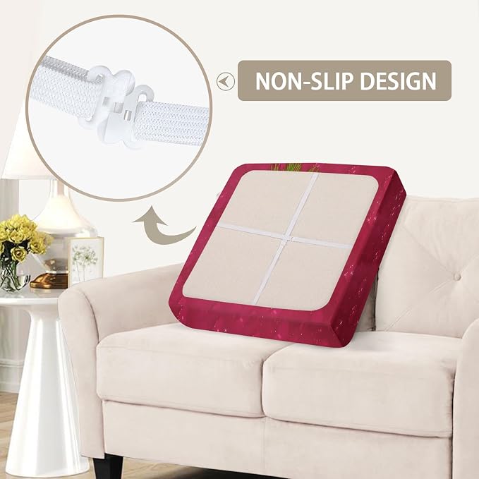 SearchI Stretch Christmas Sofa Couch Cushion Covers Replacement Chair Cushion - Image 5