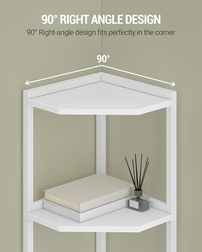 Hzuaneri Corner Shelf Stand, Corner Bookshelf, Storage Standing Shelf Unit - Image 4