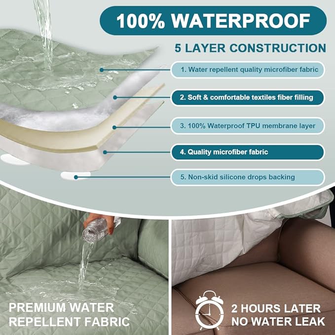 Turquoize 100% Waterproof Couch Cover Sofa Covers - Image 3