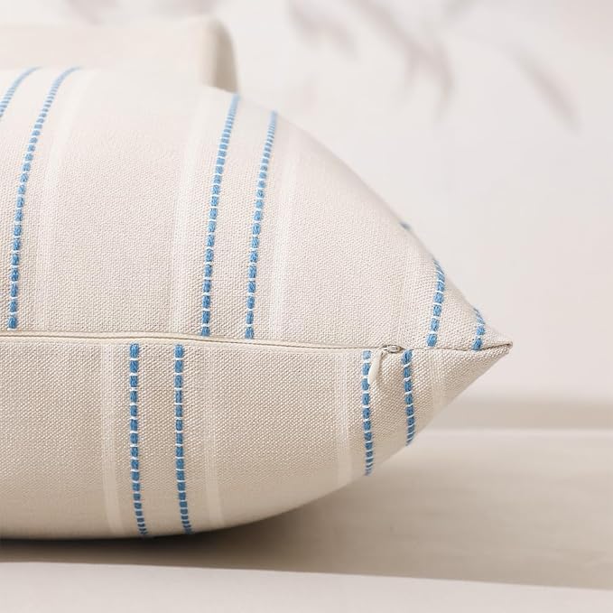 Hckot Throw Pillow Covers 24x24 Set of 2 Blue Pillow Covers Farmhouse - Image 3