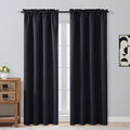 OVZME Black Blackout Curtains 84 Inches Long 2 Panels Set, Solid Thermal by OVZME