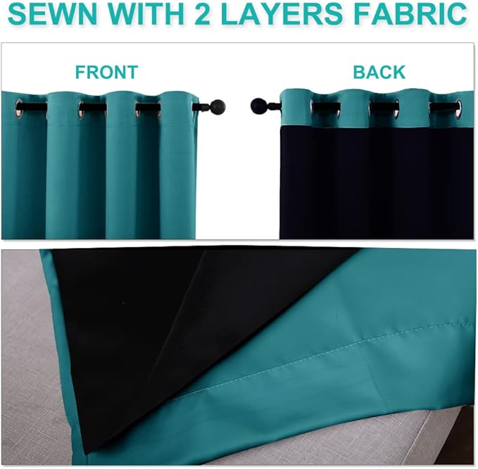 NICETOWN Full Shading Curtains 90 inches Long 2 Panels Set - Image 5