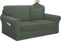 Easy-Going 5 Pieces Stretch Loveseat Cover Washable Loveseat Slipcover Set by Easy-Going