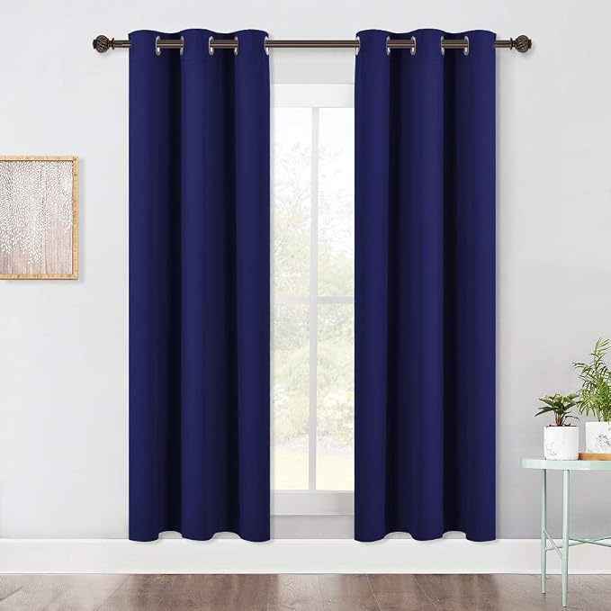 NICETOWN Blackout Window Curtains 70" L, 2 Panels, 34 inch, Royal Blue by NICETOWN