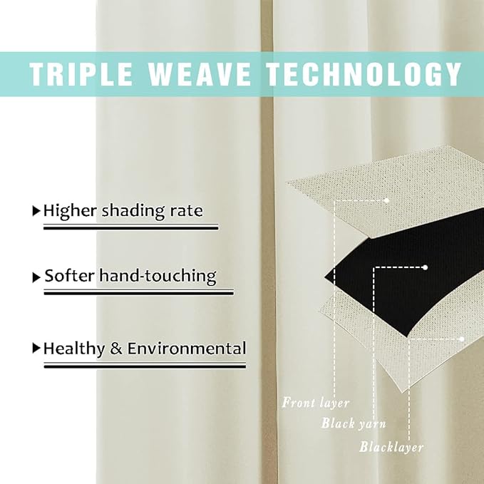 NICETOWN Cold Reducing Curtains, Kitchen Short Full Blackout Curtain Panels - Image 6