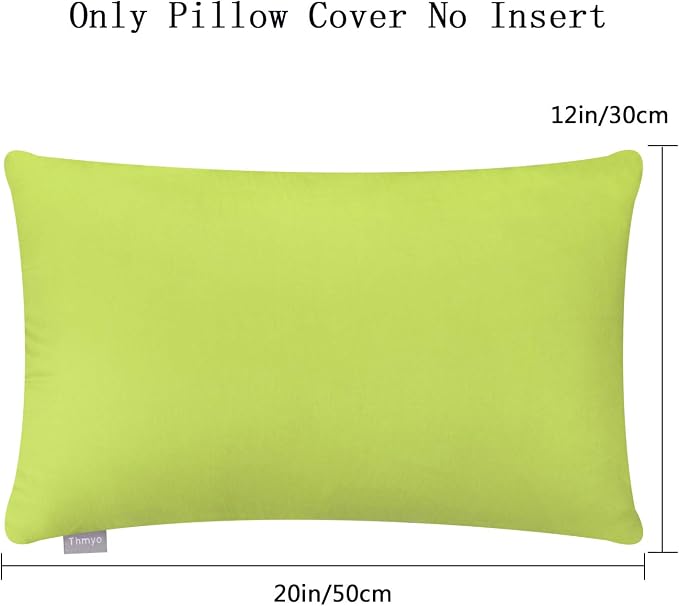 Thmyo 4-Pack 100% Cotton Lumbar Comfortable Solid Decorative Throw Pillow Case - Image 5