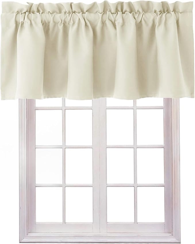Hiasan Valance Curtains for Kitchen Blackout Thermal Insulated Solid Window by Hiasan