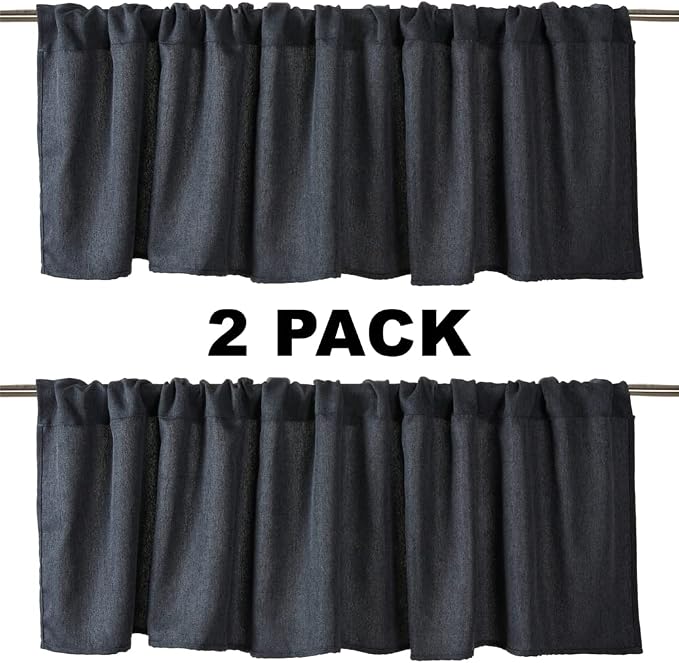 Jola's House 2 Pack Burlap Window Curtain Valances Farmhouse Style Window - Image 2