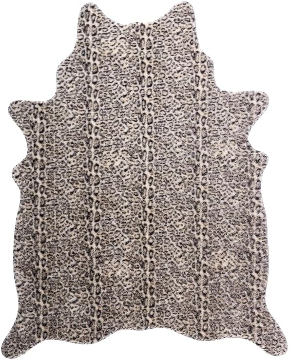 Faux Small Leopard Print Rug, Cheetah Rug 2.6x3.4 Small Animal Print Skin by WARMHAVEN