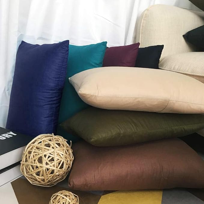 Thmyo 4-Pack 100% Cotton Lumbar Comfortable Solid Decorative Throw Pillow Case - Image 4