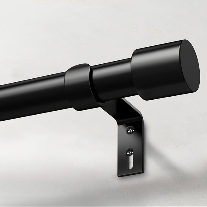 IFELS Heavy Duty Curtain Rods for Windows 28 to 48 Inch, 1 Inch Black Curtain by IFELS