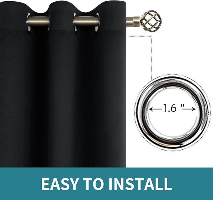 BGment Black Blackout Curtains 84 Inch Long - Image 5