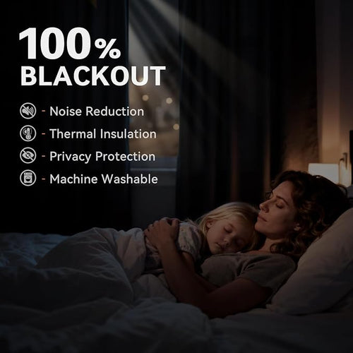 100% Blackout Shield Linen Blackout Curtains - Image 2
