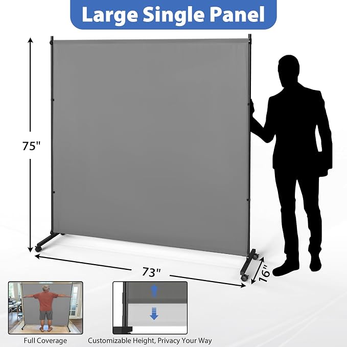 Room Divider, 73x75inch Large Privacy Screen - Image 5
