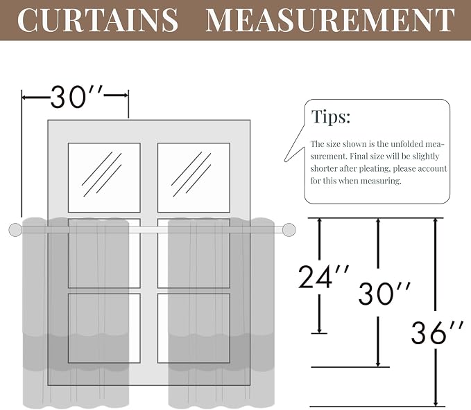Leeva Floral Kitchen Curtains 36 Inch Length, Linen Textured Farmhouse Style - Image 3