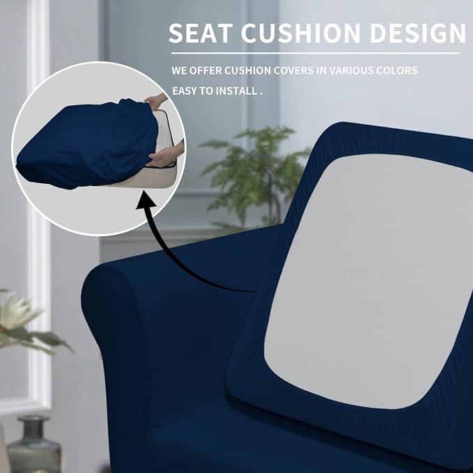 Easy-Going 2 Pieces Microfiber Stretch Chair Slipcover – Spandex Soft Fitted - Image 3