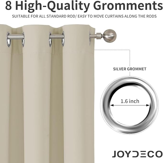 Joydeco Blackout Curtains 90 Inch Length 2 Panels Set, Thermal Insulated Long - Image 6