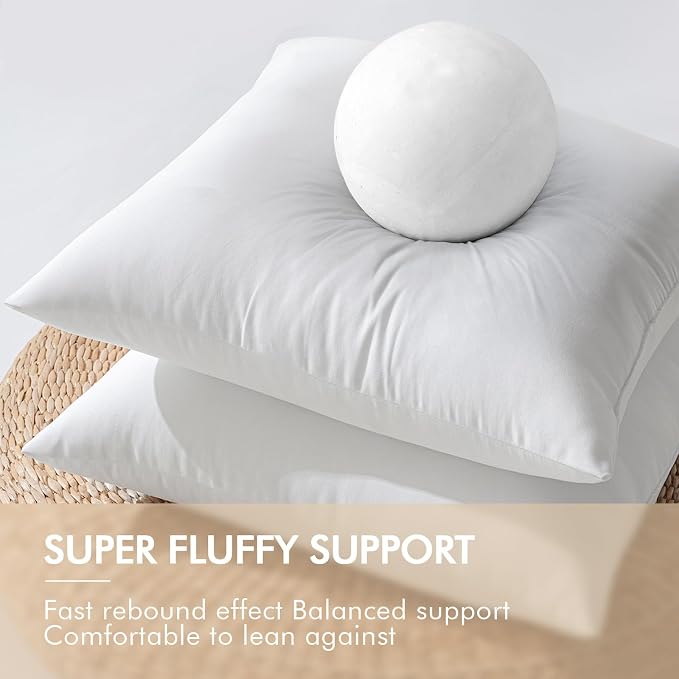 MIULEE Pack of 2 18x18 Inch Outdoor Pillow Inserts Waterproof Decorative Throw - Image 5