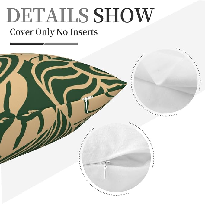 Tropical Green Plant Throw Pillow Covers 18x18 Inch Set of 2 Summer Sage Green - Image 8