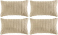 Fancy Homi 4 Packs Tan Decorative Throw Pillow Covers 14x24 Inch by Fancy+Homi