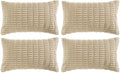 Fancy Homi 4 Packs Tan Decorative Throw Pillow Covers 16x24 Inch by Fancy+Homi