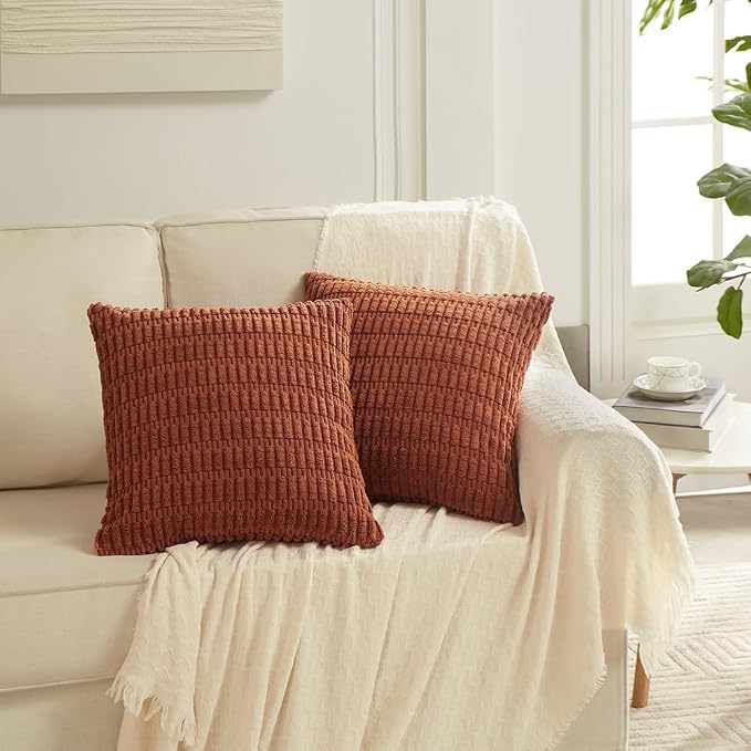 Fancy Homi 4 Packs Rust Decorative Throw Pillow Covers 20x20 Inch - Image 7