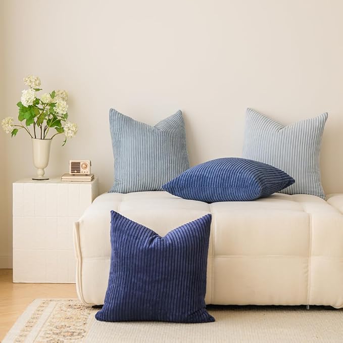 LANANAS Neutral Couch Throw Pillow Covers 20x20 Inch Set of 4 Decorative - Image 2