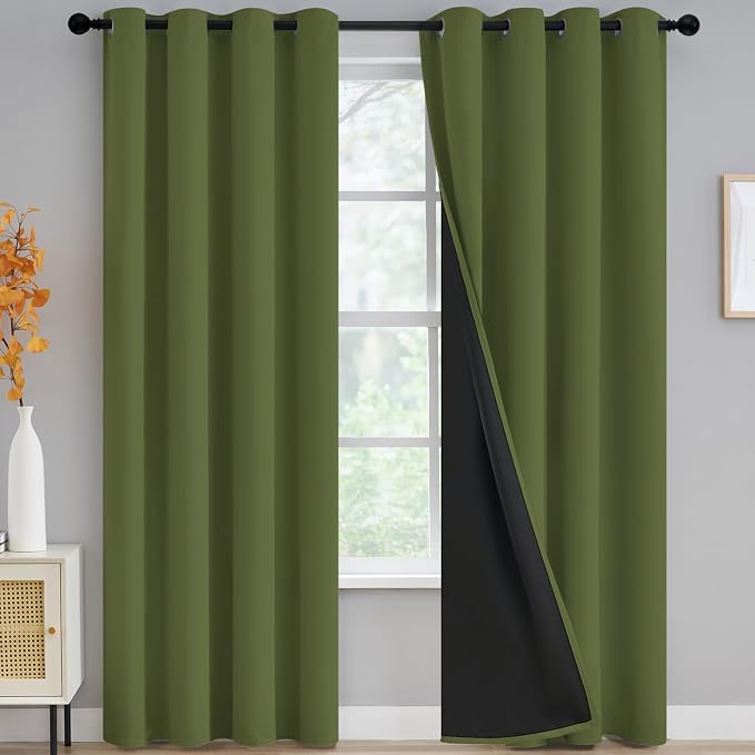 Yakamok 100% Blackout Curtains for Bedroom 72 Inch Length, Total Light Blocking by Yakamok