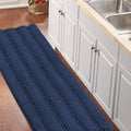 Turquoize Bath Rug Runner for Bathroom 59inx 20in Extra Large Navy Blue Striped by Turquoize