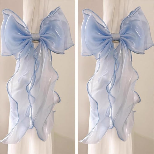 2 Pack French Silky Bow Curtain Tiebacks, Elegant Lace Ribbon by Unknown