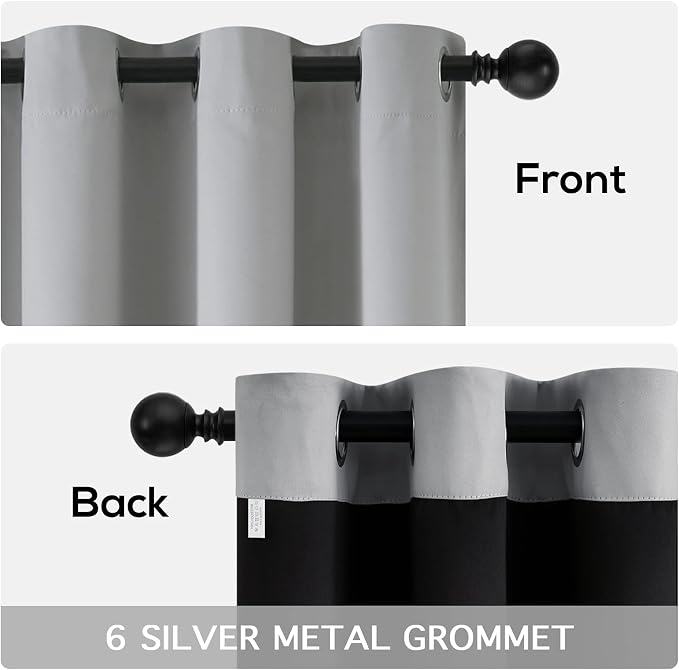 Grey Full Shade Curtain Panels, Thermal Insulated & Energy Efficiency Window - Image 6