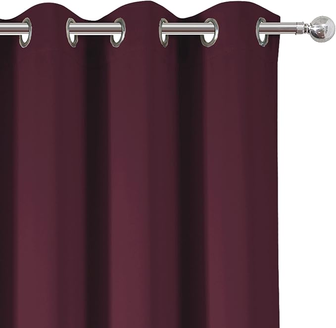 LEMOMO Burgundy Red Thermal Blackout Curtains/42 x 84 Inch/Set of 2 Panels Room - Image 7