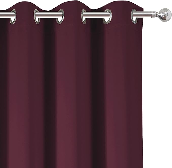 LEMOMO Burgundy Red Blackout Curtains/42 x 72 Inch/Set of 2 Panels Room - Image 7