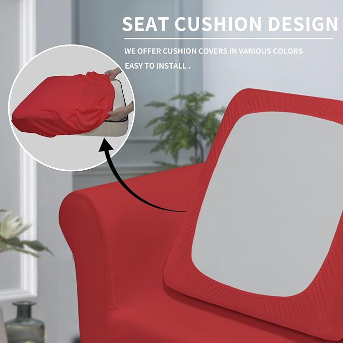 Easy-Going 2 Pieces Microfiber Stretch Chair Slipcover – Spandex Soft Fitted - Image 3