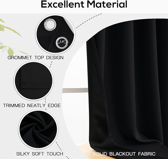 Blackout Curtains 90 inch Length, Thermal Insulated & Energy Efficiency Window - Image 4