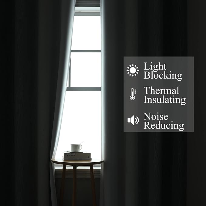 Estelar Textiler Grey and Greyish White Gradient Blackout Curtains 102 Inches - Image 3