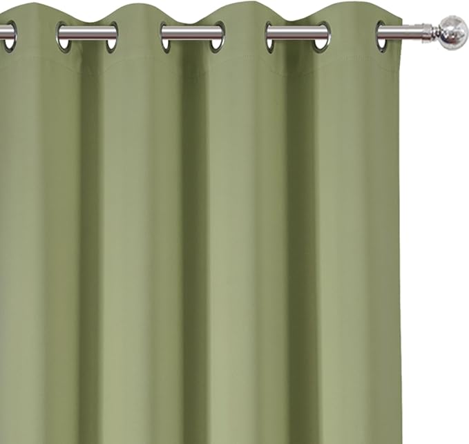 LEMOMO Sage Green Thermal Blackout Curtains/52 x 72 Inch/Set of 2 Panels Room - Image 6
