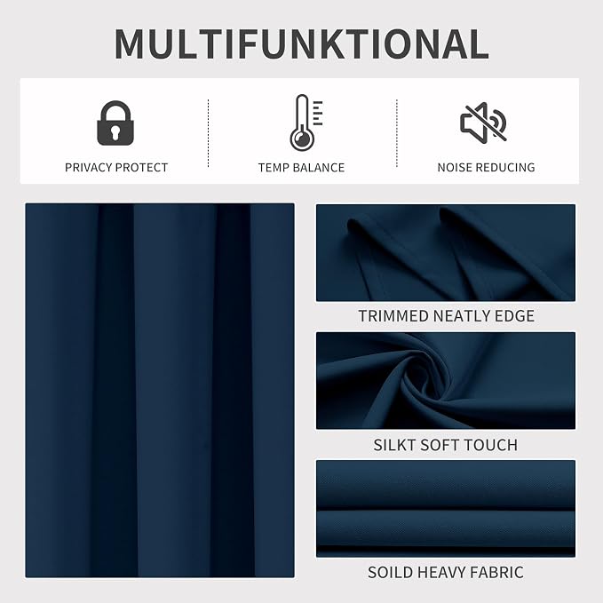 Joydeco Blackout Curtains 108 Inches Long 2 Panels Set, Thermal Insulated Long - Image 3